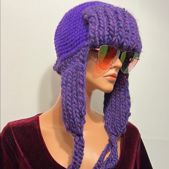 Chunky Purple Knit Balaclava main image 6